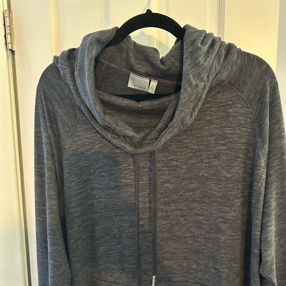 Athleta Gray Cowl Neck Women's Sweatshirt 1X